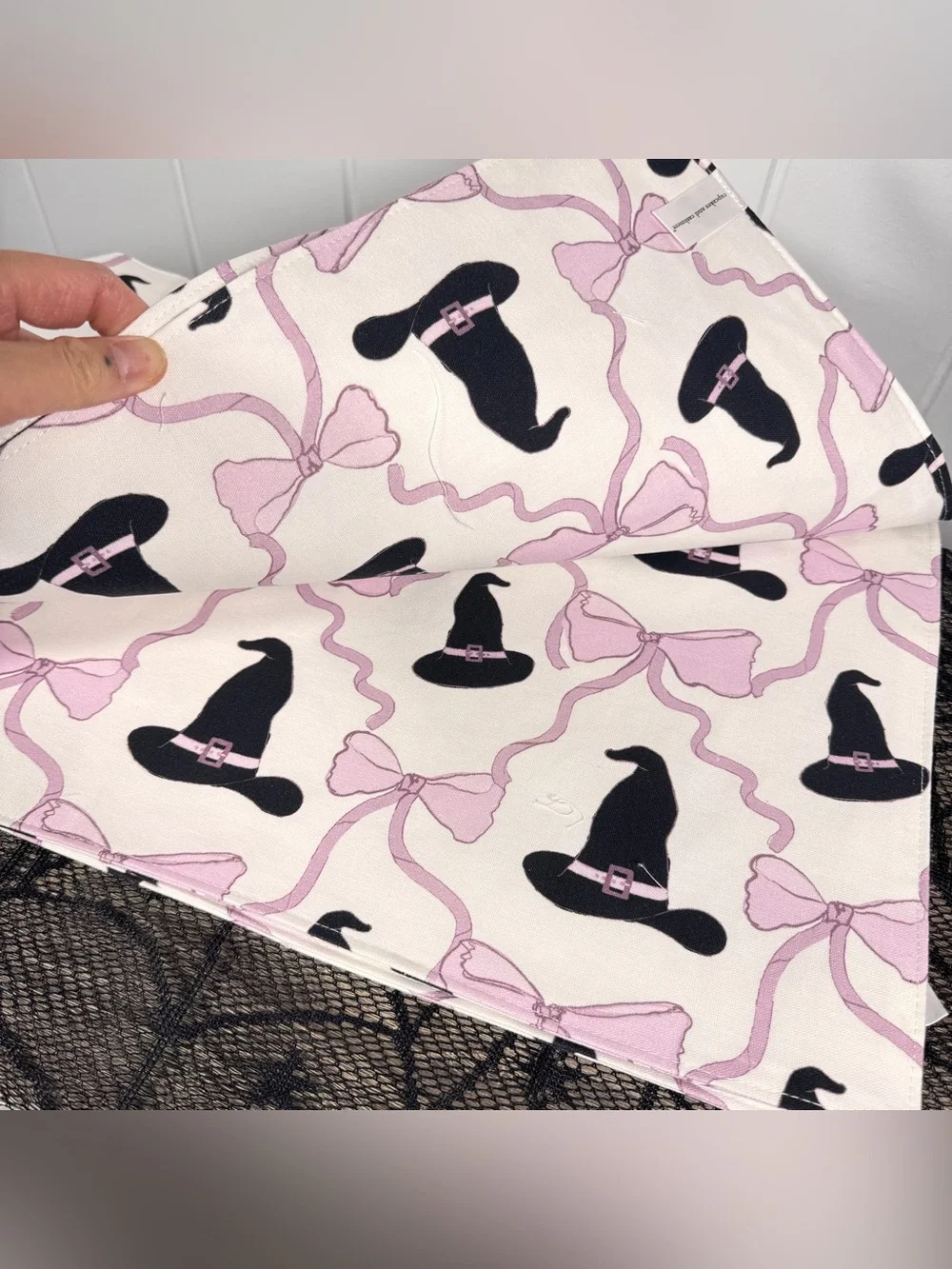 NEW Cupcakes & Cashmere Witch Hat Bow Halloween Placemats